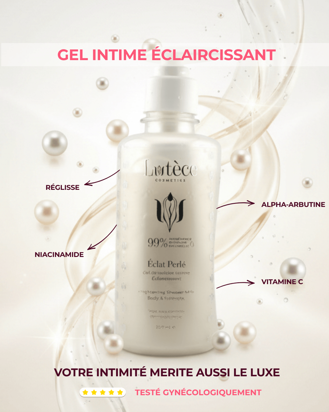 Gel de Toilette Intime Éclaircissant Nacré